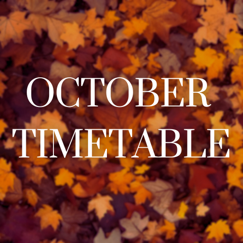 October Events and overall schedule