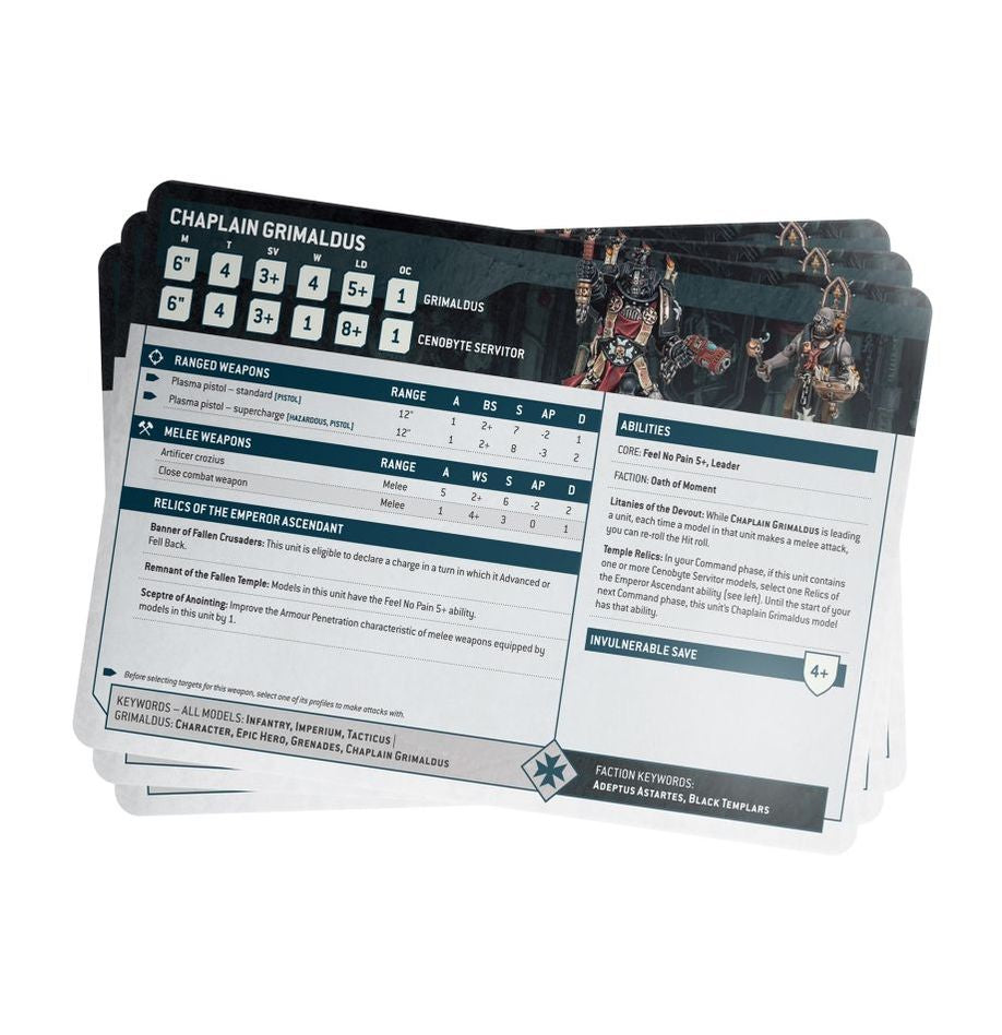 Black templar index sheet cards