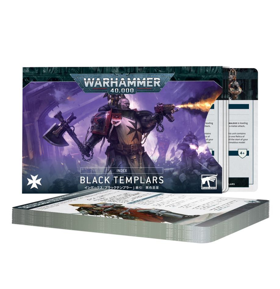 Black templar index sheet cards